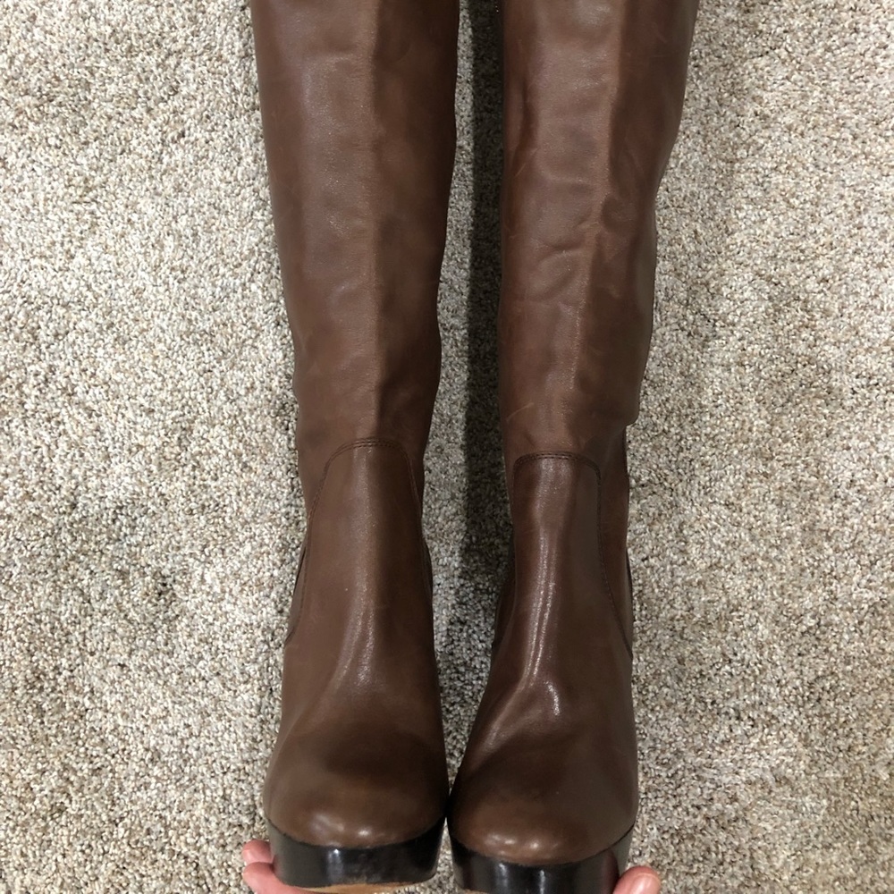 Micheal Kors Brown Leather Knee High Boots